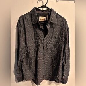 Vintage Italia c1958 Reserved Stock Shirt Mens L Black/Gray Button Up Long Sleev